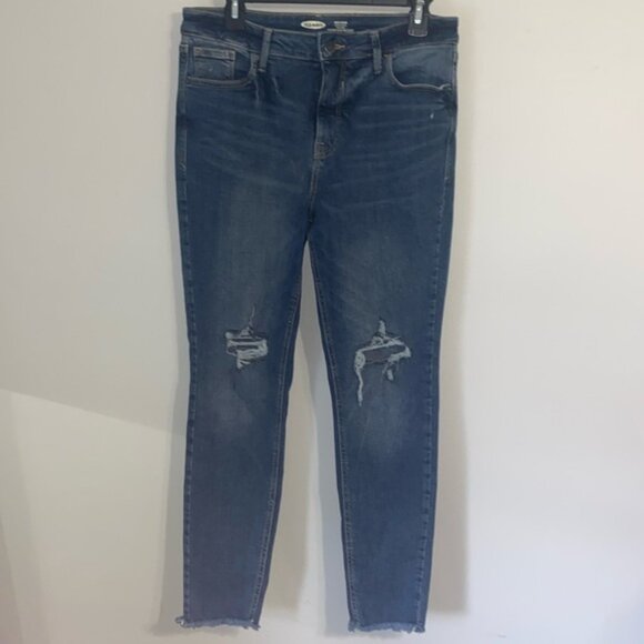 Old Navy Rockstar Super Skinny High Rise Distressed Skinny Jeans - Picture 1 of 5